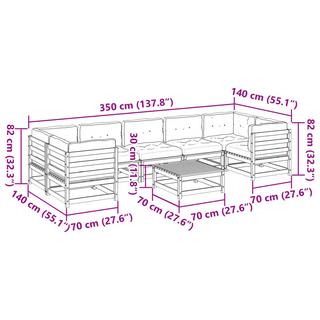 VidaXL set divano da giardino Legno di pino impregnato  