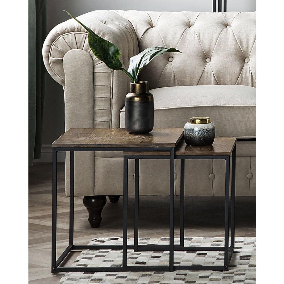 Beliani Lot de 2 tables d'appoint en MDF Industriel DENNY  