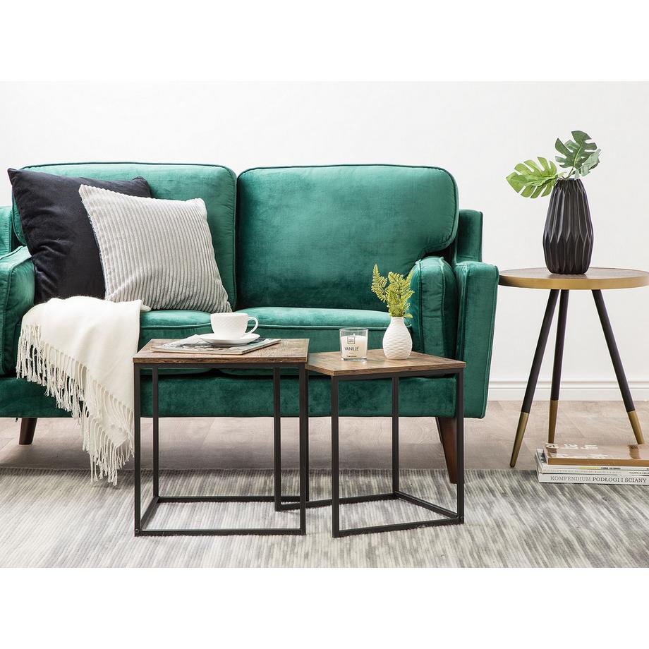 Beliani Lot de 2 tables d'appoint en MDF Industriel DENNY  