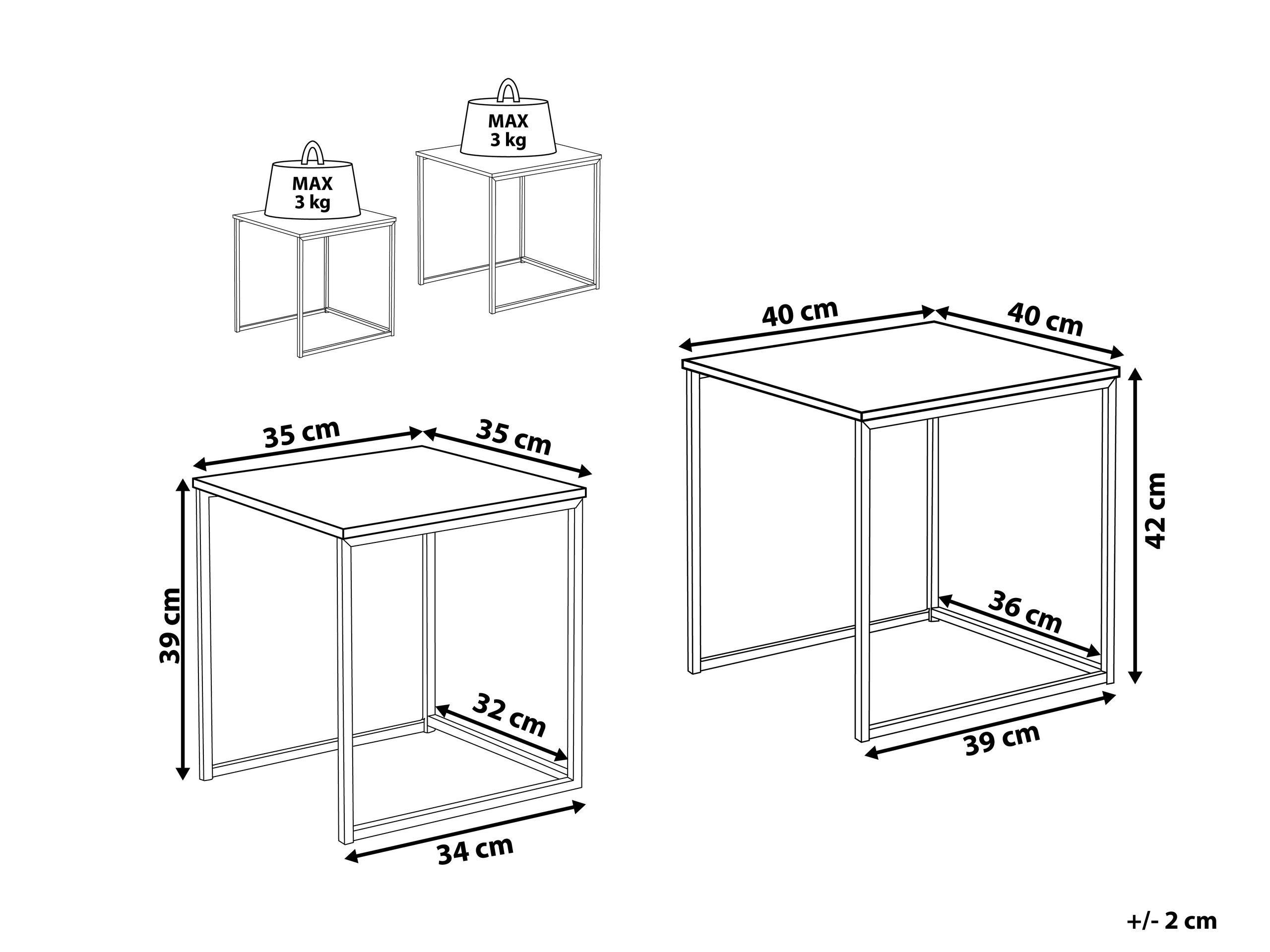 Beliani Tisch Set aus MDF-Platte Industriell DENNY  