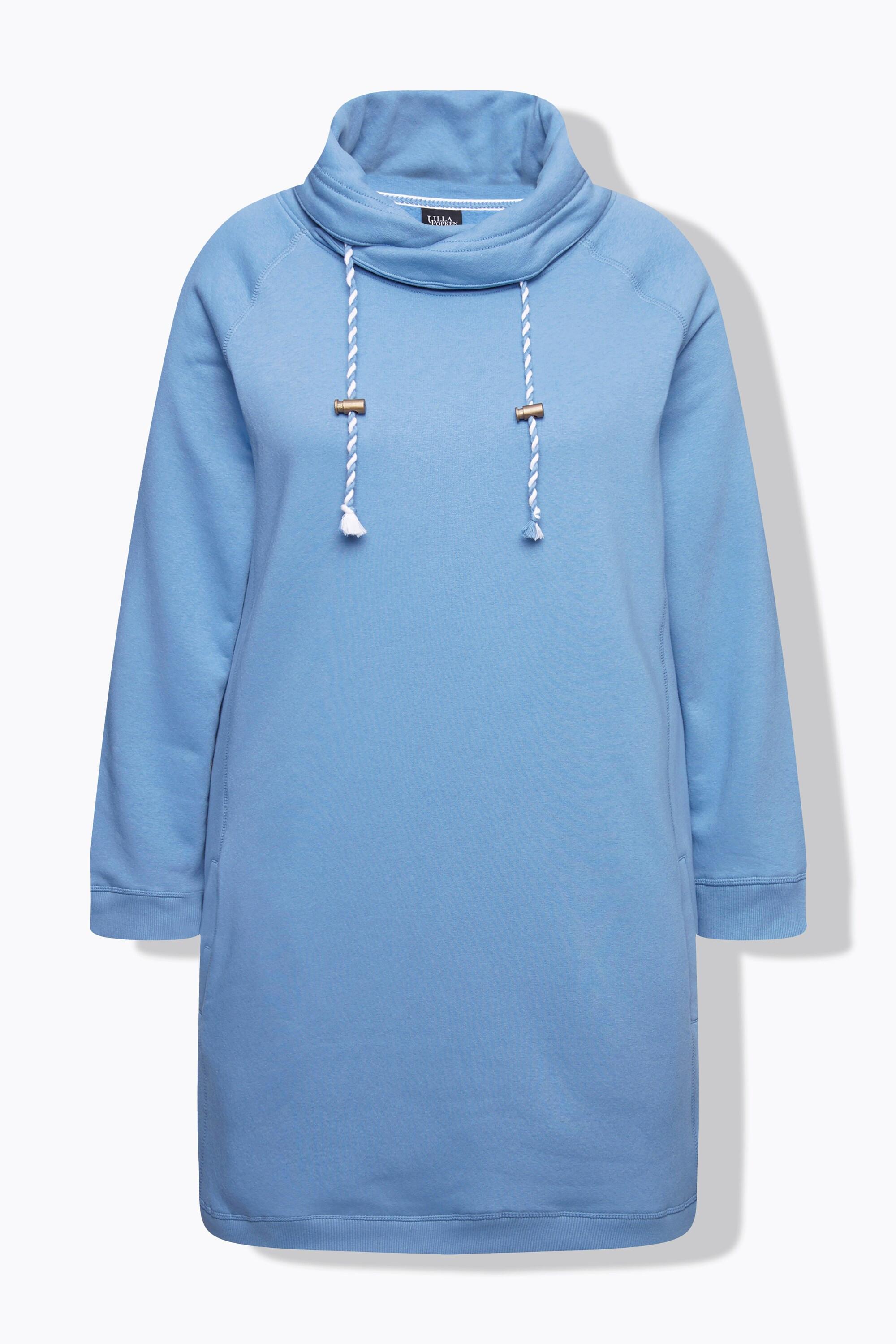 Ulla Popken Abito di Felpa Collo Alto Maniche Lunghe con Tasche  