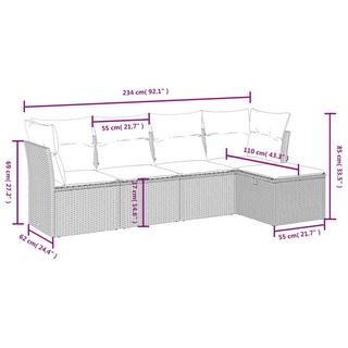 VidaXL set divano da giardino Polirattan  