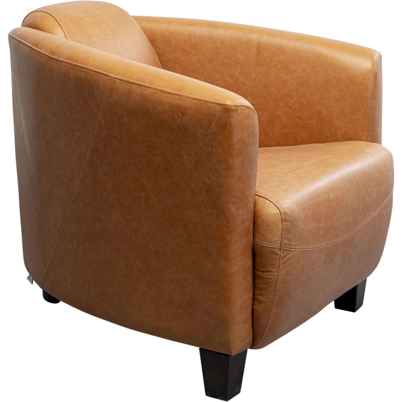 KARE Design Poltrona Cigar Lounge Smart in pelle marrone chiaro  