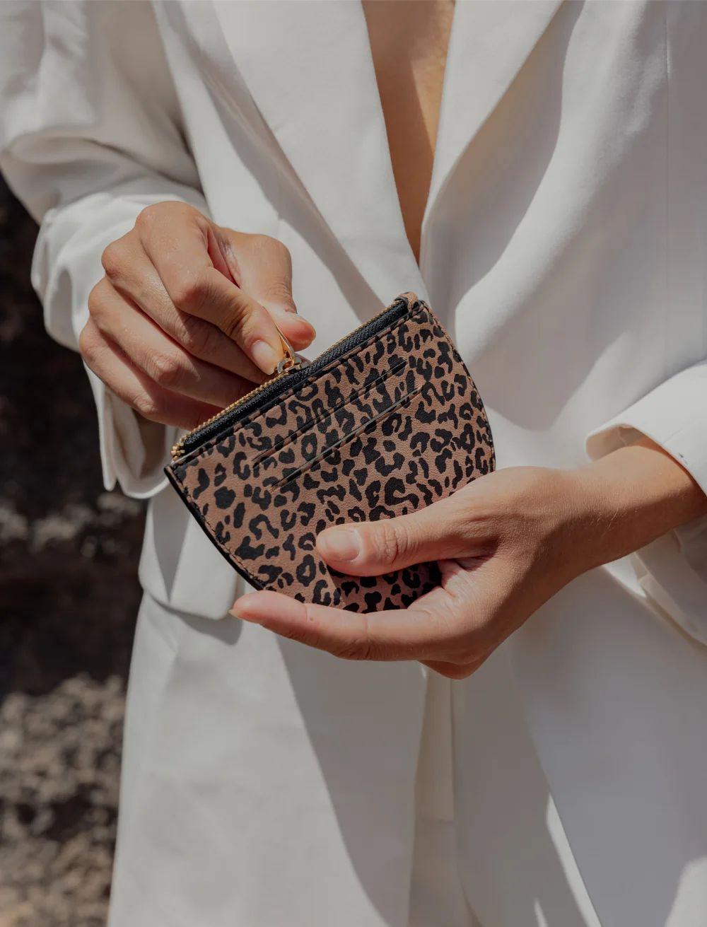 Maradji Simone Porte-Monnaie Demi-Lune Imprimé Léopard  