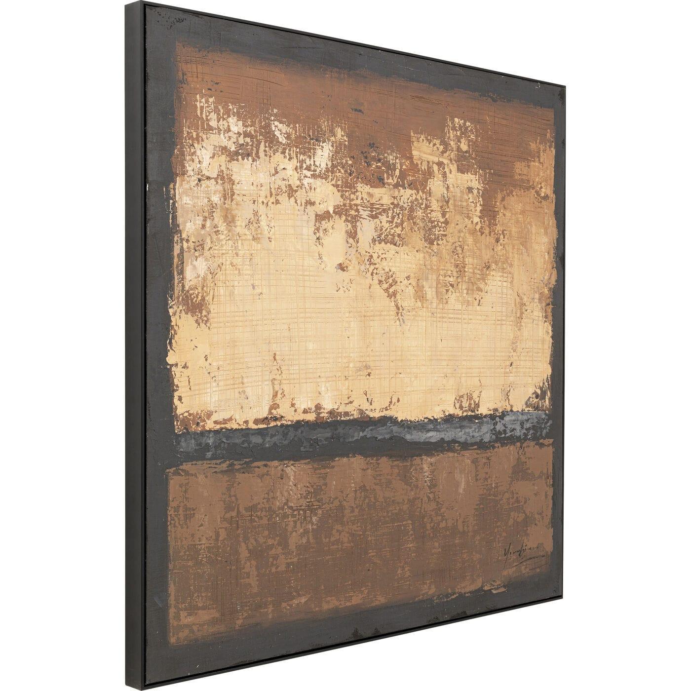 KARE Design Quadro incorniciato Silenzio marrone 120x120  