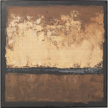 Tableau encadré Silence marron 120x120