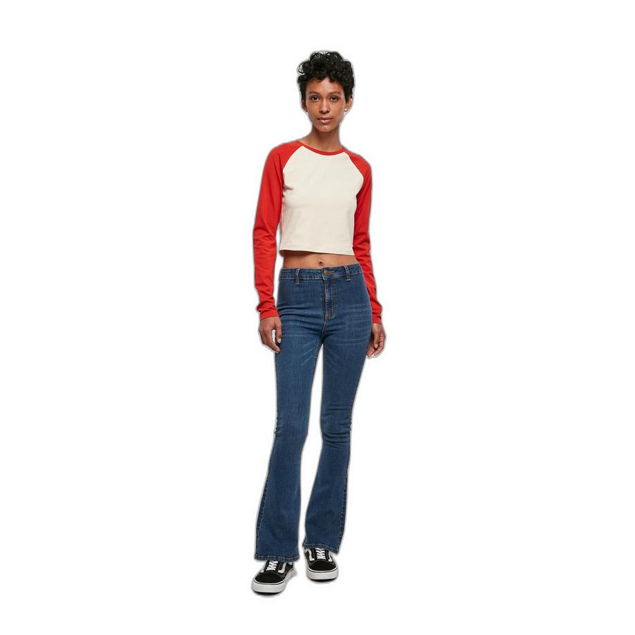 URBAN CLASSICS Maglietta Crop Maniche Lunghe Retro Baseball  