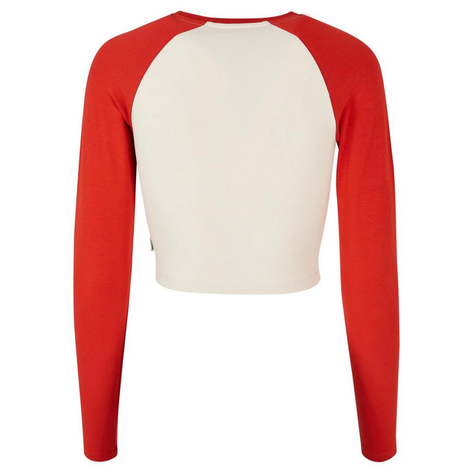 URBAN CLASSICS Maglietta Crop Maniche Lunghe Retro Baseball  
