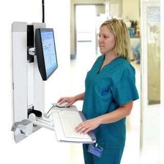 Ergotron  StyleView Vertical Lift, Patient Room 61 cm (24") Blanc Mur 