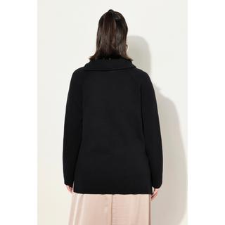 Ulla Popken  Pullover, Stehkragen, Zipper, Taschen, Raglan-Langarm 