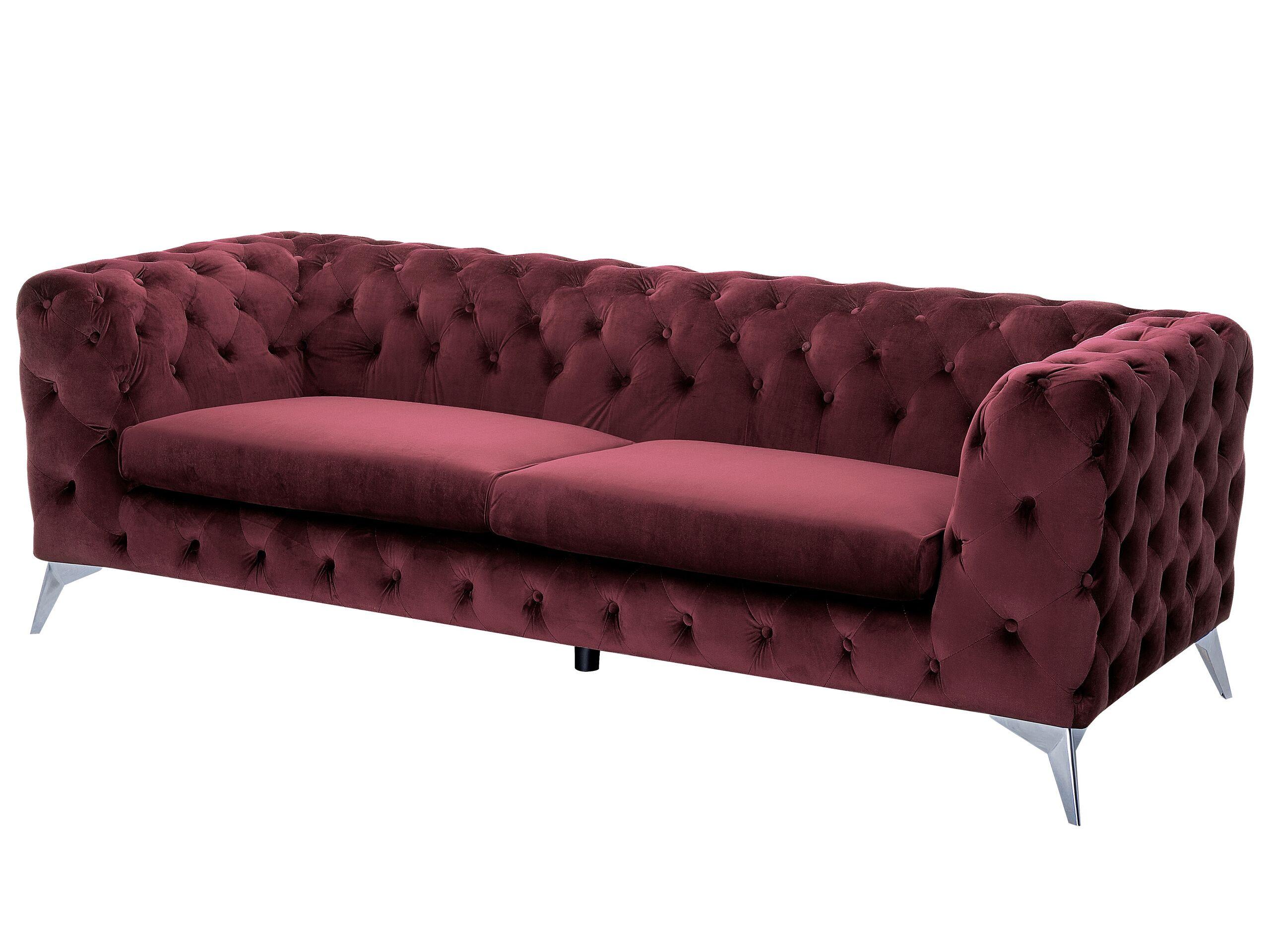 Beliani 3 Sitzer Sofa aus Samtstoff Glamourös SOTRA  