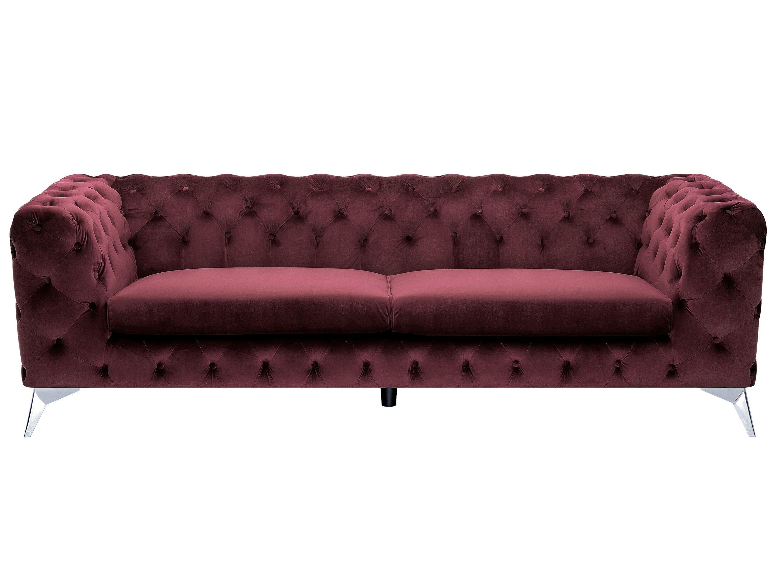 Beliani 3 Sitzer Sofa aus Samtstoff Glamourös SOTRA  