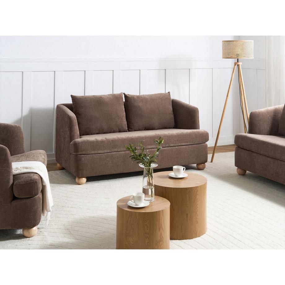 Beliani 2 Sitzer Sofa aus Chenillegewebe Minimalistisch RATTVIK  