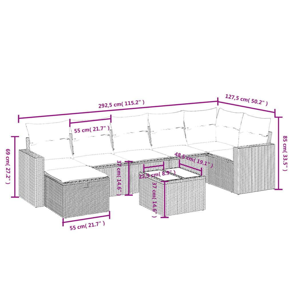 VidaXL Ensemble de canapés de jardin rotin synthétique  