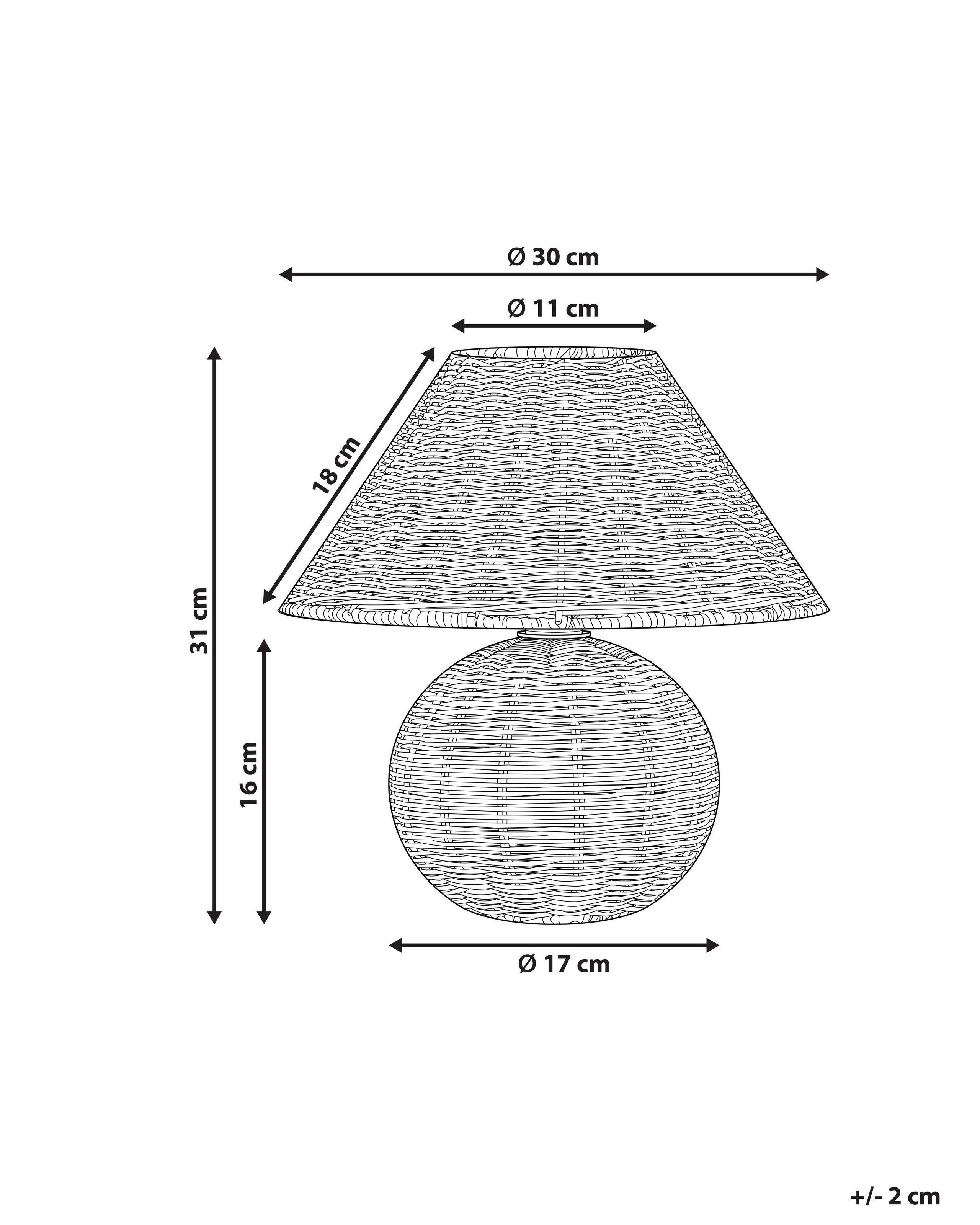 Beliani Lampe à poser en Rotin Boho CINDER  
