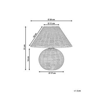 Beliani Lampe à poser en Rotin Boho CINDER  