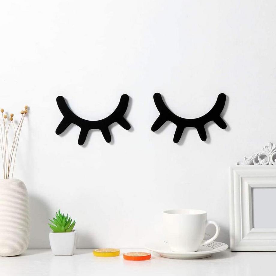 eStore Décoration murale, Cils - Noir - 2 pcs  