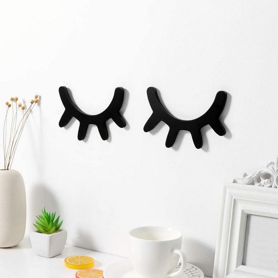 eStore Décoration murale, Cils - Noir - 2 pcs  