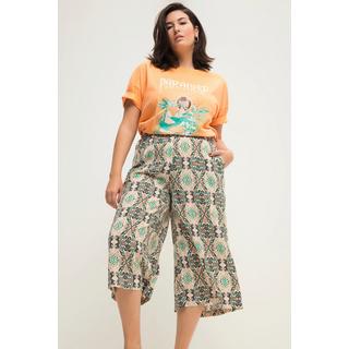 Studio Untold  Culottes con taglio della gamba ampio, stampa allover e cintura elastica 