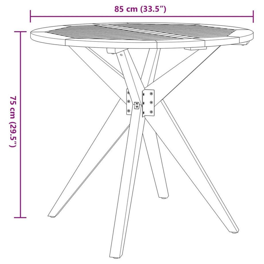VidaXL Table de jardin bois  