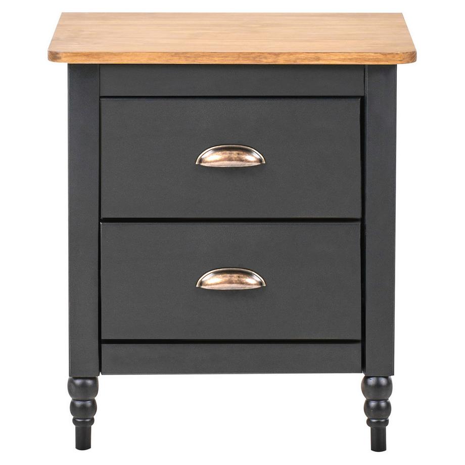 Beliani Nachttisch mit 2 Schubladen aus Kiefernholz Klassisch SHILLINGTON  