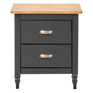 Beliani Table de nuit à 2 tiroirs en Bois de pin Rétro SHILLINGTON  