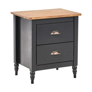 Beliani Table de nuit à 2 tiroirs en Bois de pin Rétro SHILLINGTON  