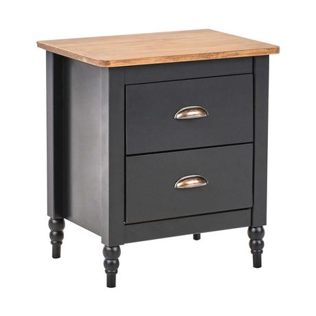 Beliani Table de nuit à 2 tiroirs en Bois de pin Rétro SHILLINGTON  