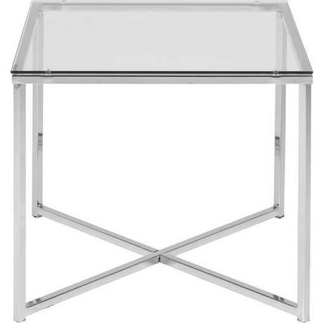 mutoni Table d'appoint Boss carré transparent  