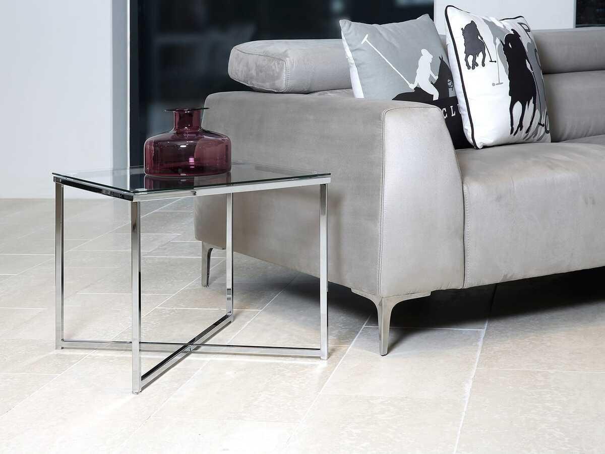 mutoni Table d&#039;appoint Boss carrée transparente  