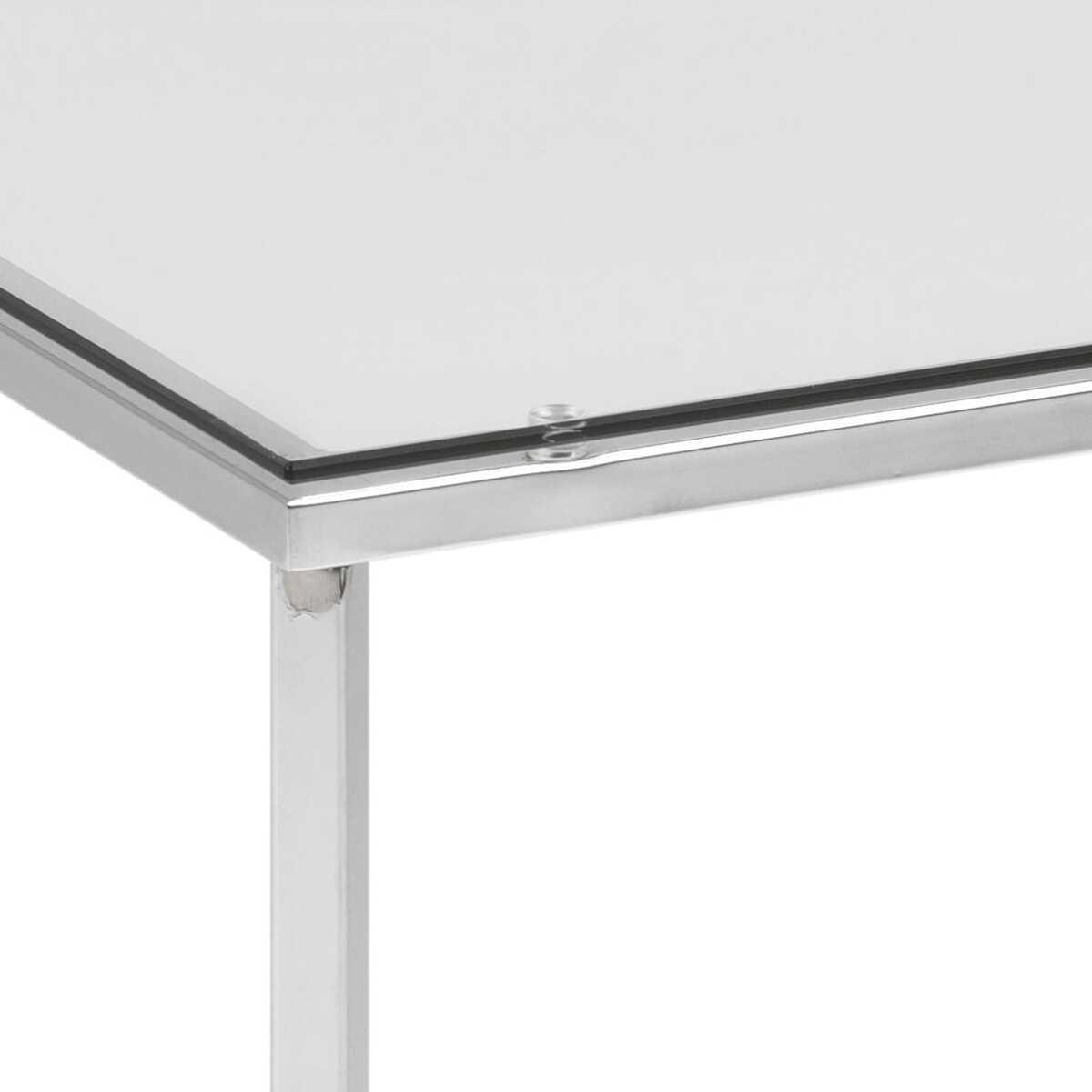 mutoni Table d&#039;appoint Boss carrée transparente  