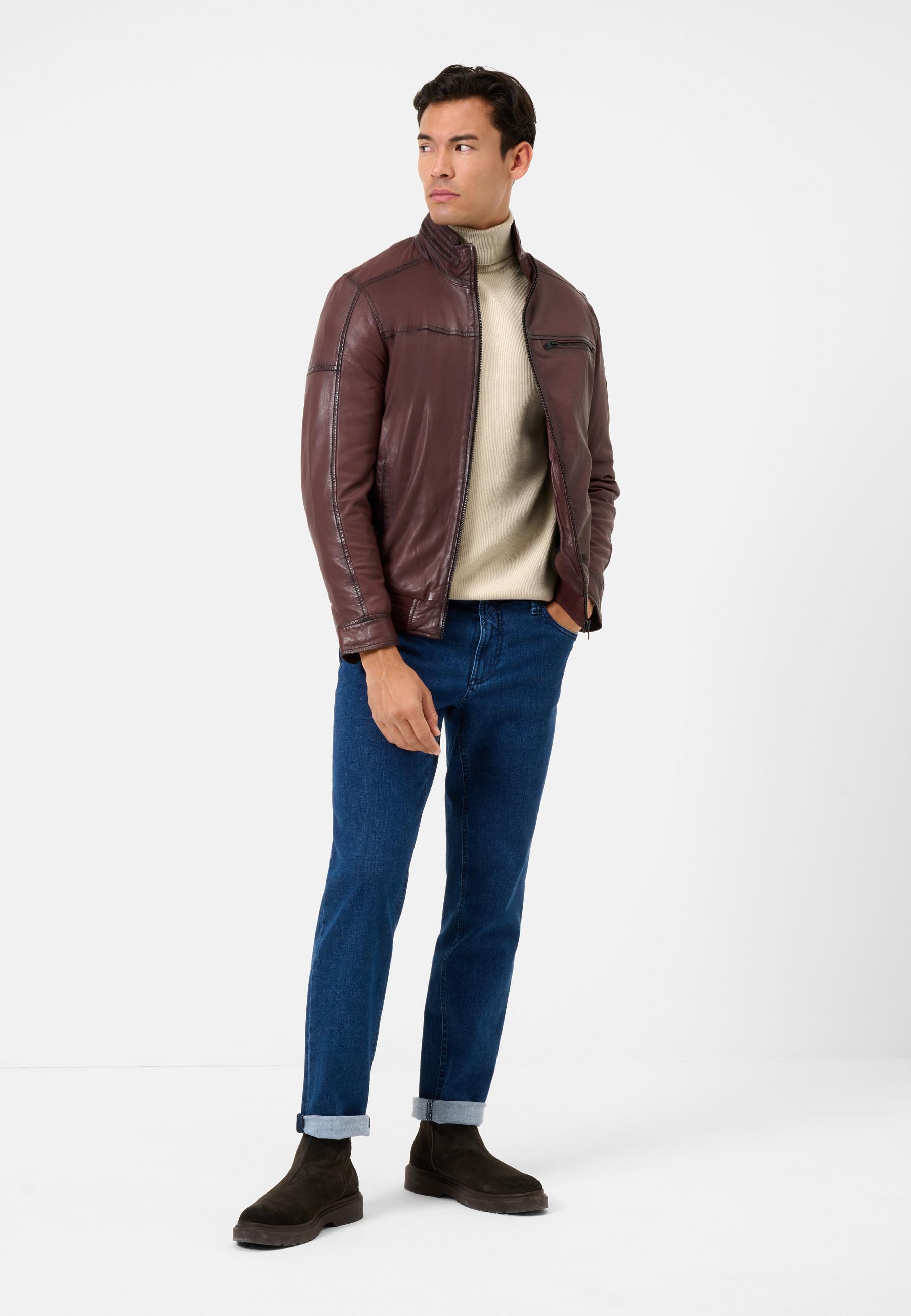 RICANO  Veste en cuir pour homme Ricma avec col montant dans le style Blouson 