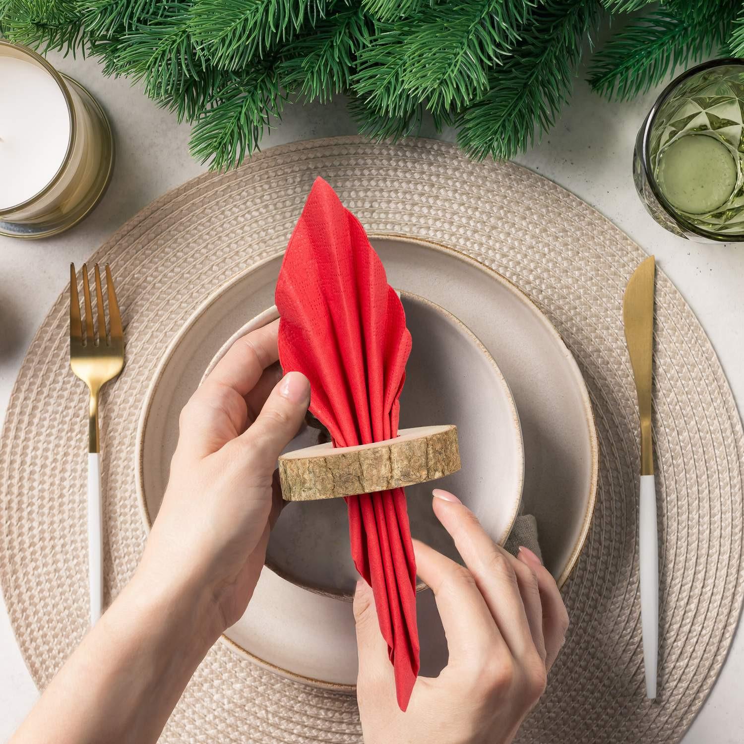 B2X Anelli per tovaglioli in legno, confezione da 20  