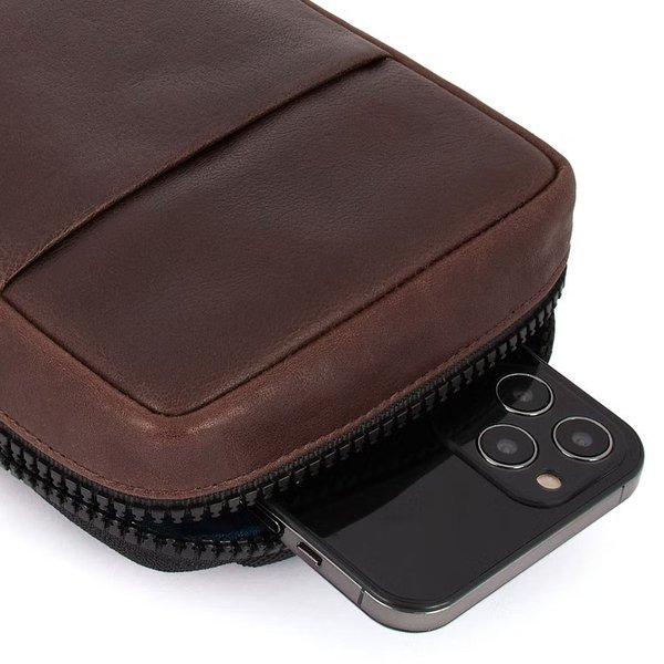 Piquadro Harper - Portefeuille pour homme pour smartphone à porter autour du cou  