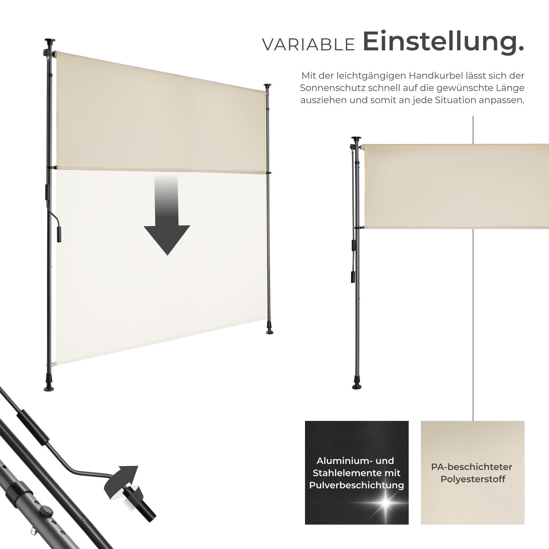 Tectake Klemmmarkise Taija verschiedene Größen UV-beständig und wasserabweisend  