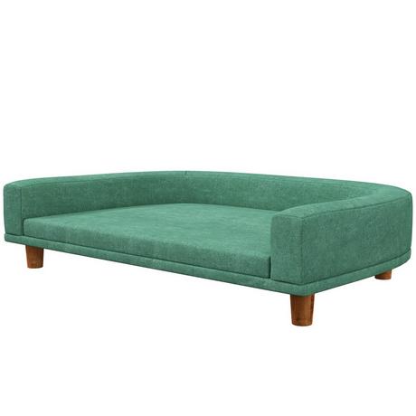 Northio  Dog Sofa Comodo Divano Per Animali Con Cuscino, Ideale Per Cani Di Taglia Grande, Design Rialzato, Gambe In Legno, Verde, 98X67X25 Cm 