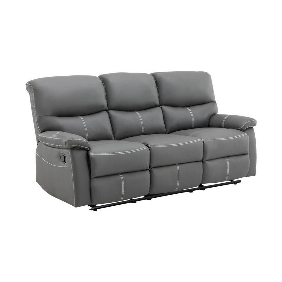 Vente-unique Canapé 3 places et un fauteuil relax en simili gris CANBY  