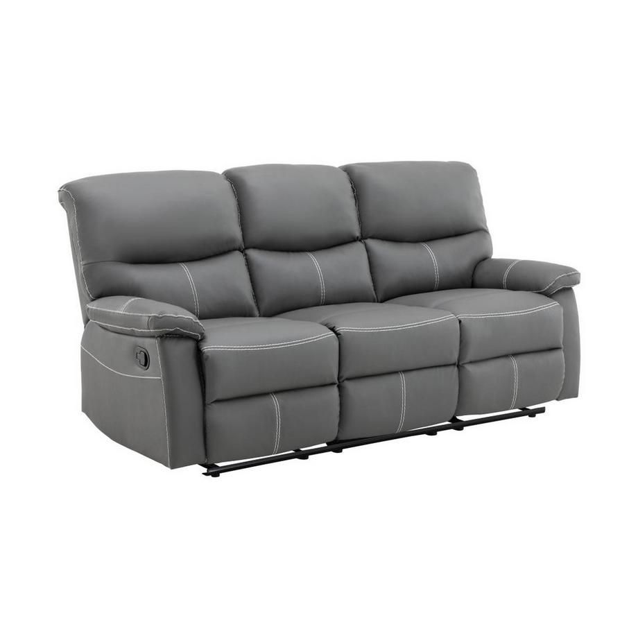 Vente-unique Canapé 3 places et un fauteuil relax en simili gris CANBY  