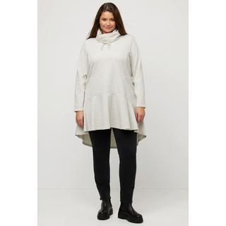 Ulla Popken  Longsweater, Fischgrat, Volantsaum, Stehkragen, Langarm 