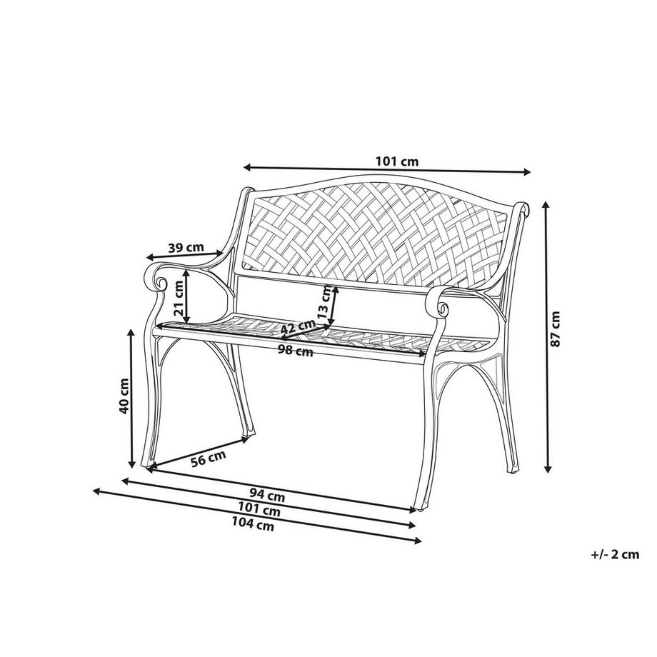 Beliani Panchina da giardino en Alluminio Retrò STAGGIA  