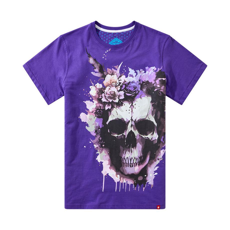Joe Browns T-Shirt col rond avec motif crâne fleuri  