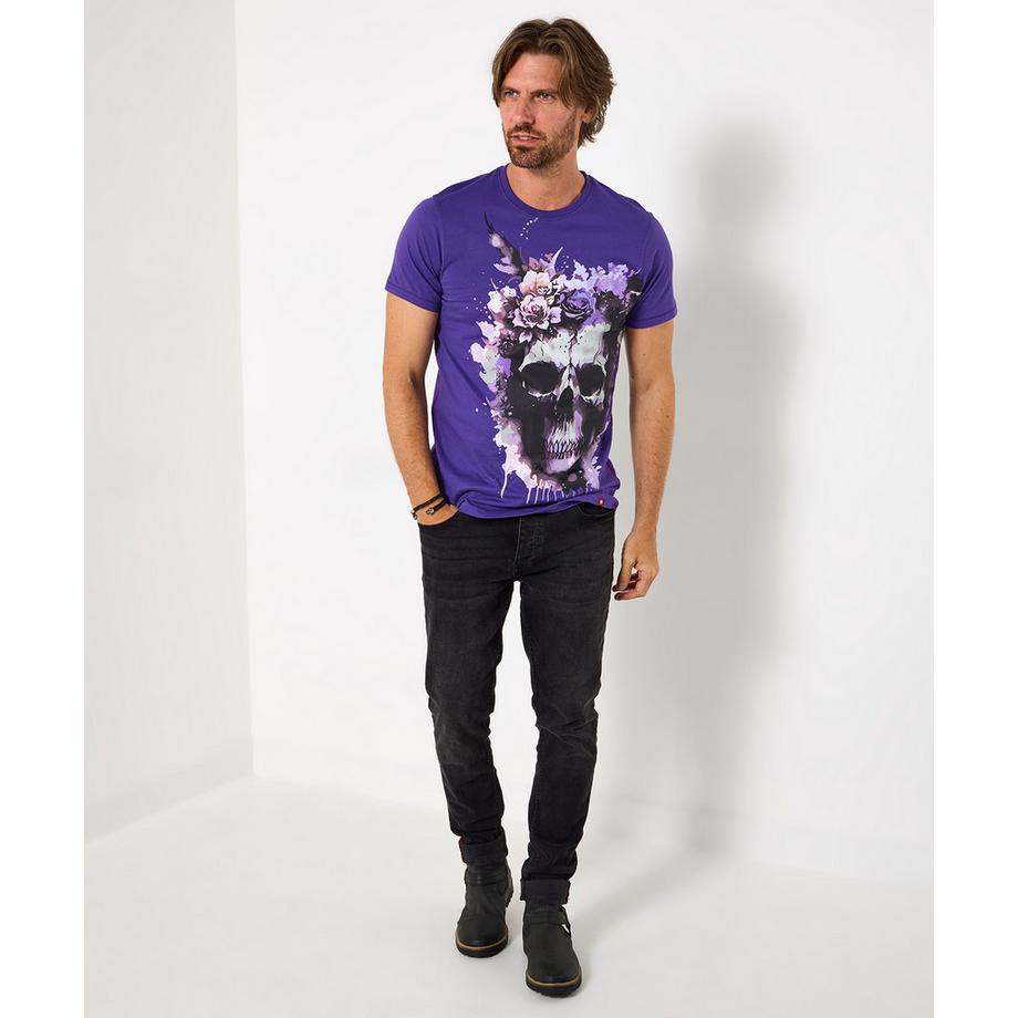 Joe Browns T-Shirt col rond avec motif crâne fleuri  