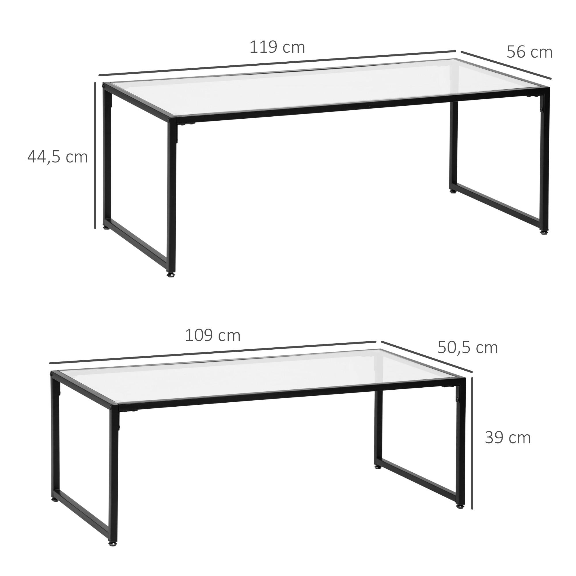 HOMCOM Ensemble de table basse  