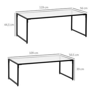 HOMCOM Ensemble de table basse  