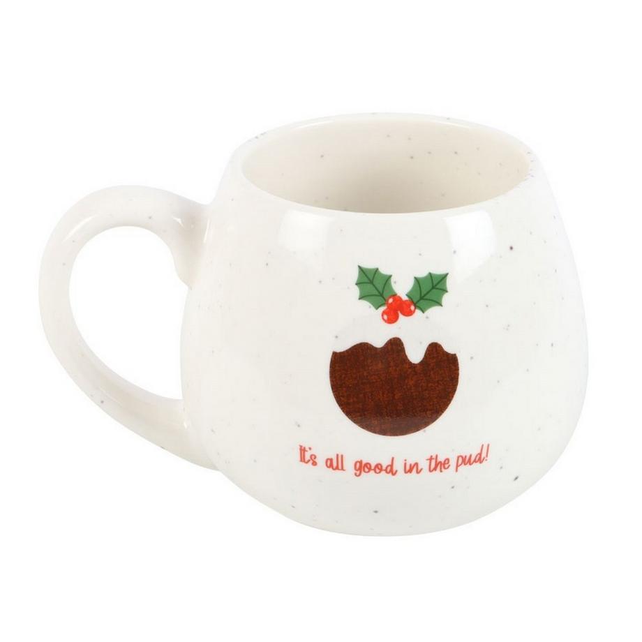 Kaffeebecher All Good In The Pud, Abgerundet, Weihnachtliches Design