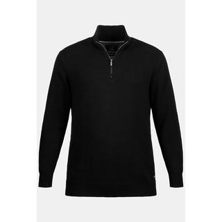 JP1880  Maglione polo con collo alto, zip e maniche lunghe 