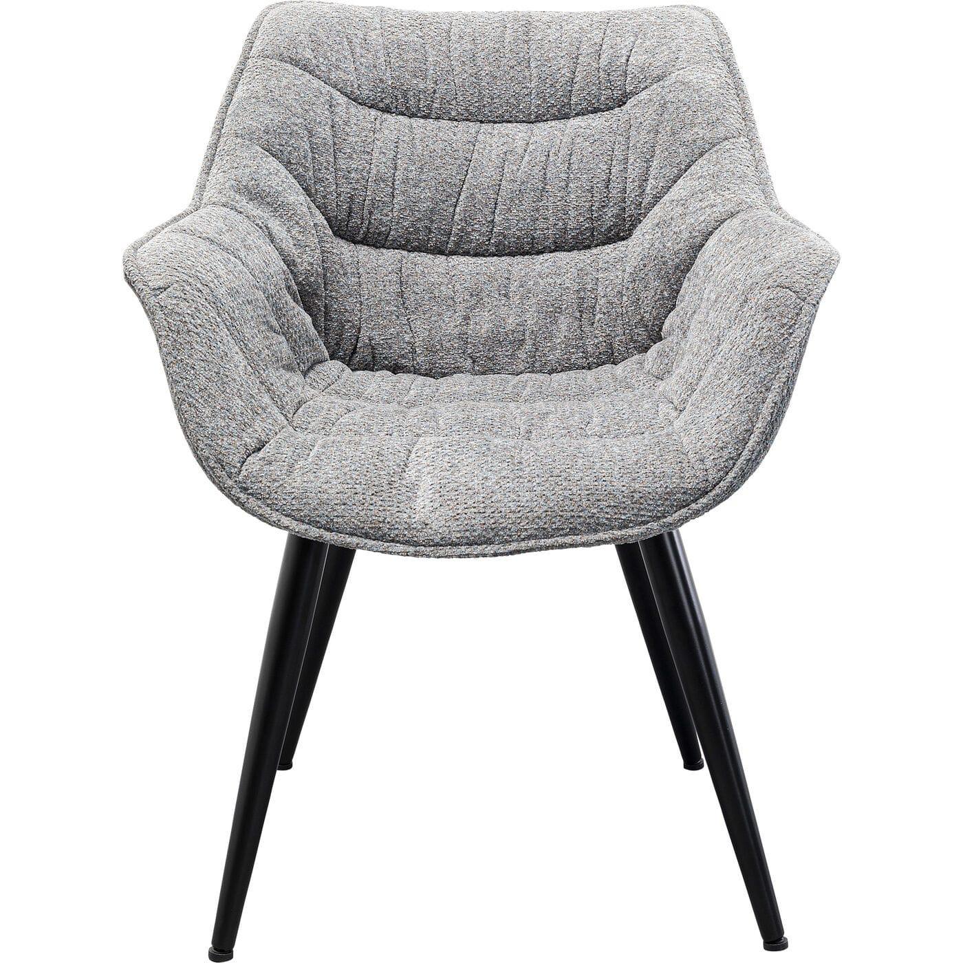 KARE Design Chaise avec accoudoirs Thelma Melange gris  