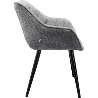KARE Design Chaise avec accoudoirs Thelma Melange gris  