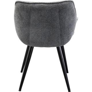 KARE Design Chaise avec accoudoirs Thelma Melange gris  