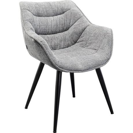 KARE Design Chaise avec accoudoirs Thelma Melange gris  